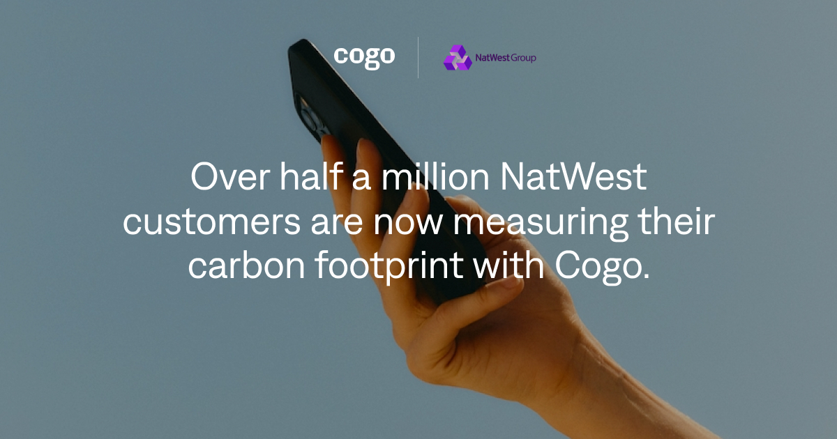 Over Half a Million NatWest Customers are Measuring Their Carbon Footprint with Cogo