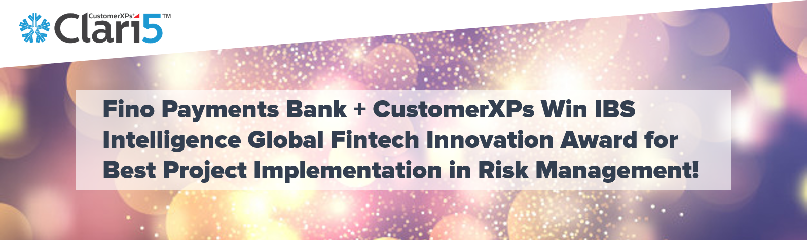 Fino Payments Bank & CustomerXPs Win IBS Intelligence Global Fintech Innovation Award for Best Project Implementation in Risk Management