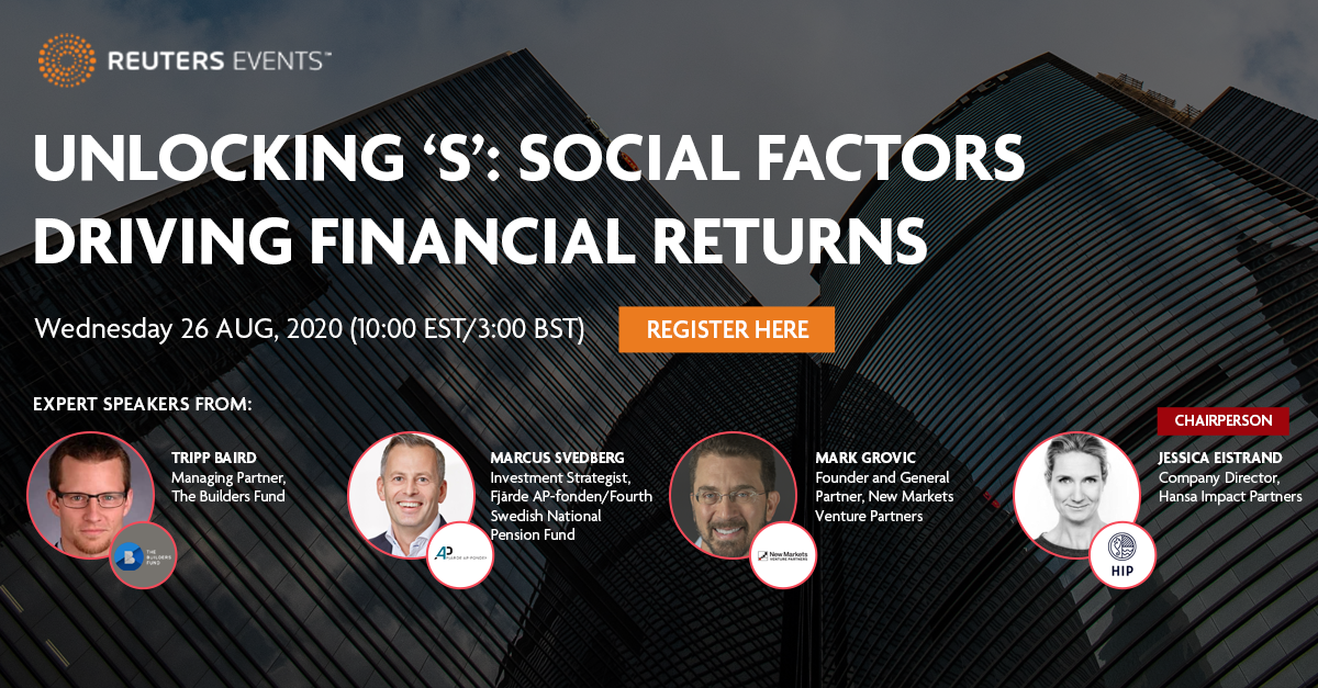 Reuters Events Free Webinar – Unlocking ‘S’: Social Factors Driving Financial Returns