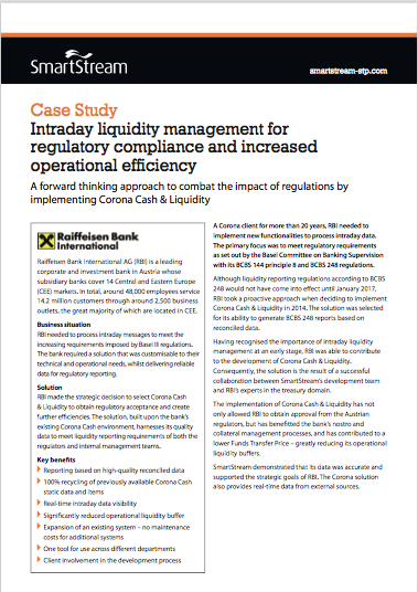 Intraday Liquidity Management for Regulatory Compliance and Increased Operational efficiency