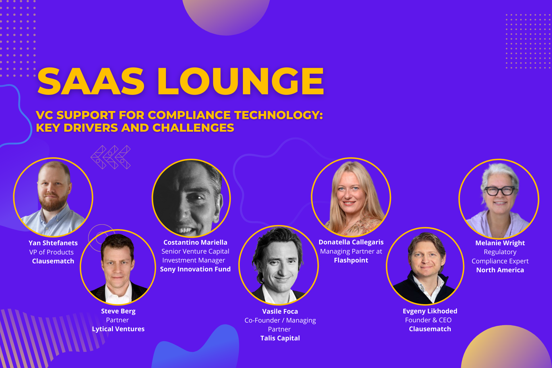 US and Europe's Leading Tech VCs to Discuss RegTech Investment at the SaaS Lounge Webinar