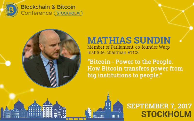 Mathias Sundin to speak at Blockchain & Bitcoin Conference Stockholm