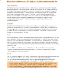 MetricStream Achieves Quick ROI Using Sahi Pro Web Test Automation Tool