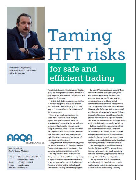 Taming HFT Risks for safe and efficient trading