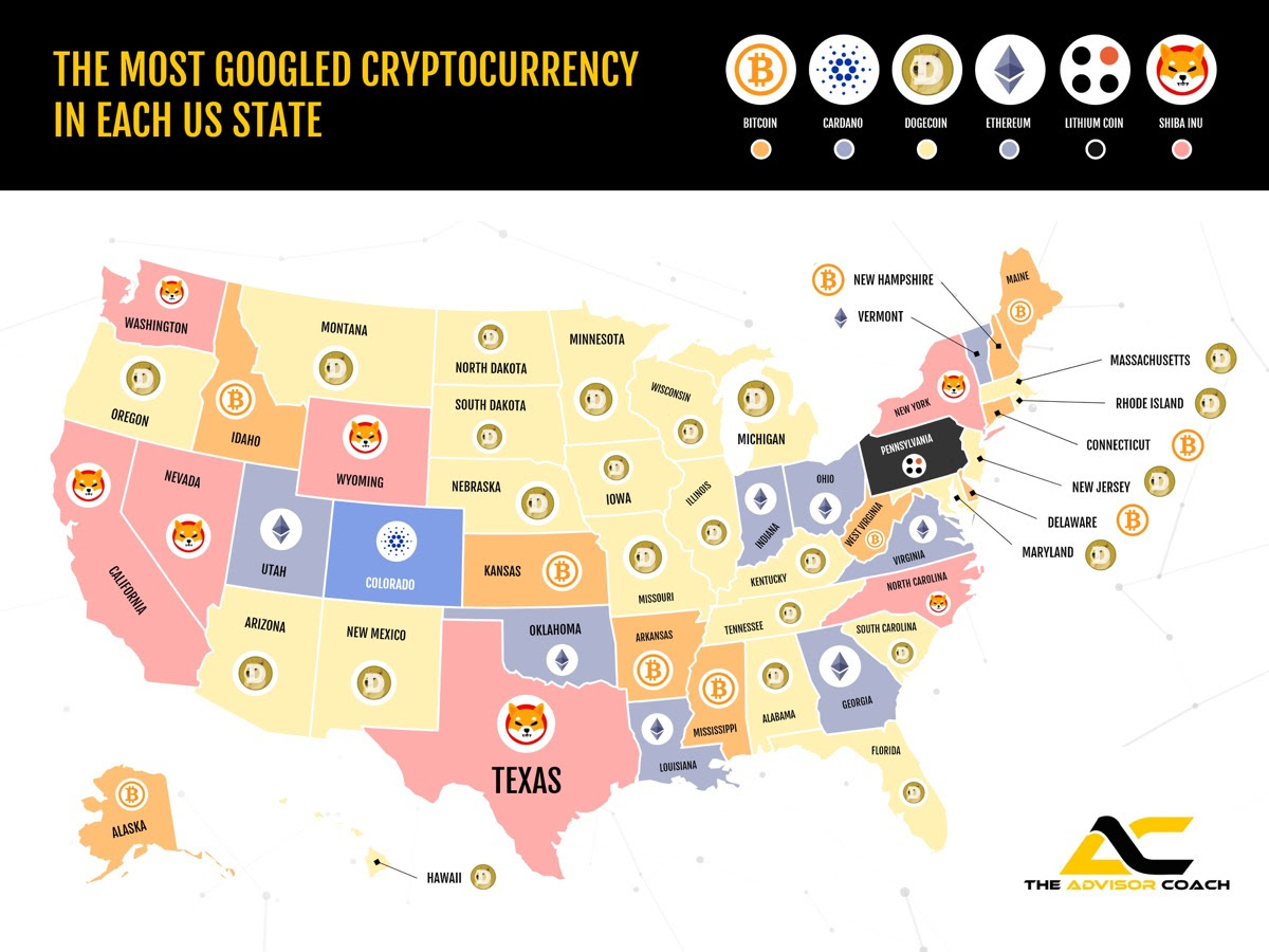 These are the Most Googled Cryptocurrencies in Each State